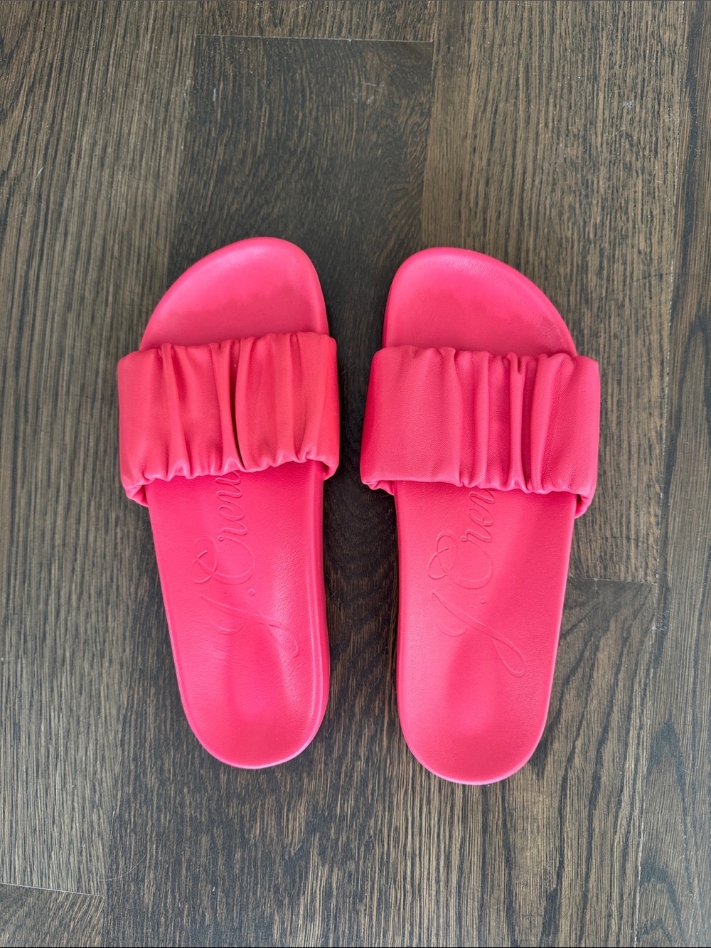 J. Crew Neon Pink Slide Sandals